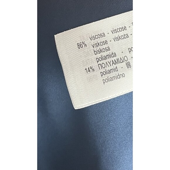 Zara Lightweight Striped Wide Leg Pull On Pants Navy Tan Sz XS Casual Flowy - Picture 7 of 7